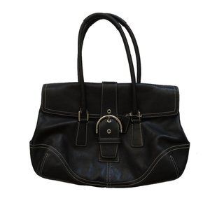 Coach Purse White Trim Silver Metal Hardware